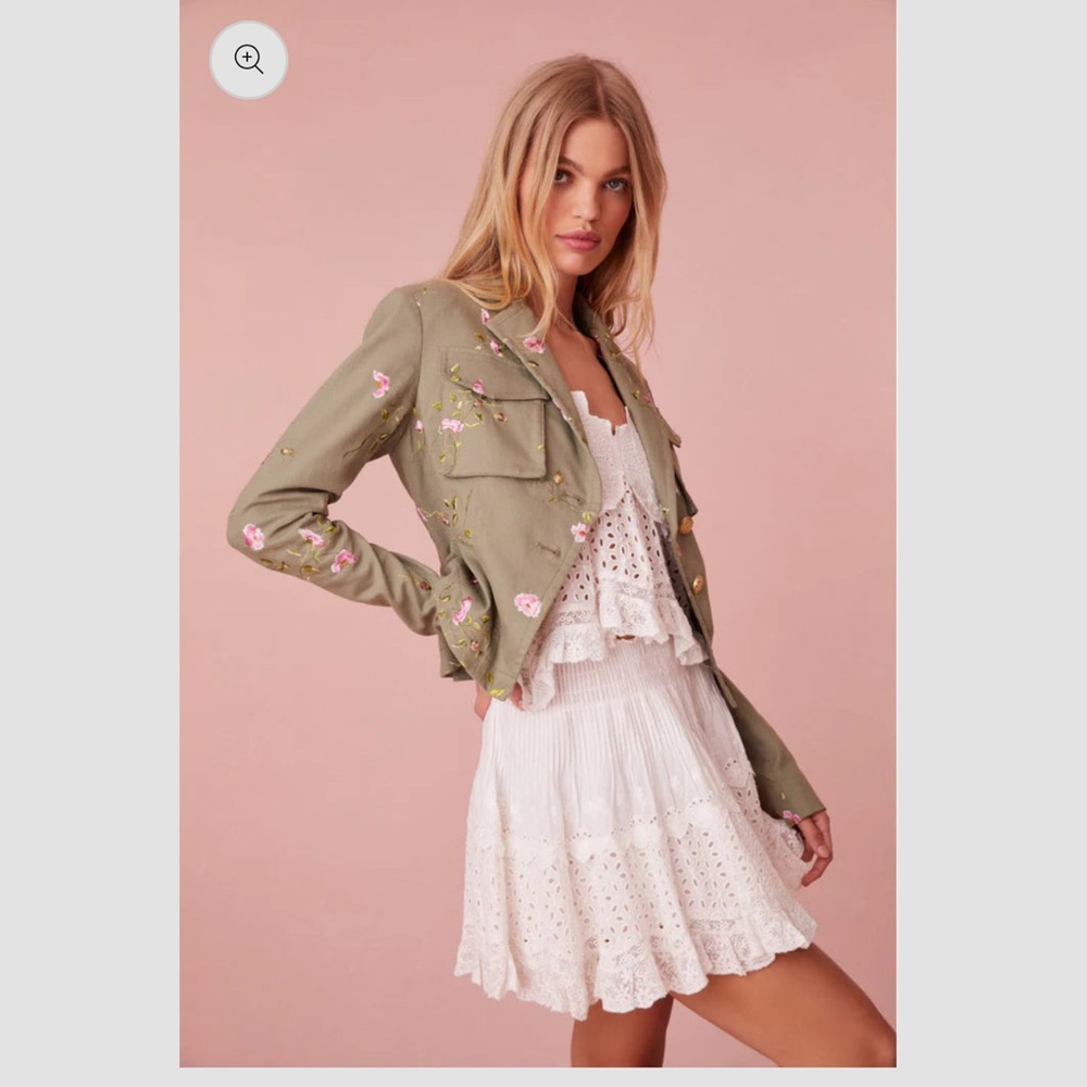 Loveshackfancy Dolisa Military Embroidered Jacket